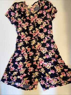 Vintage California Girl Romper with Shoulder Pads
